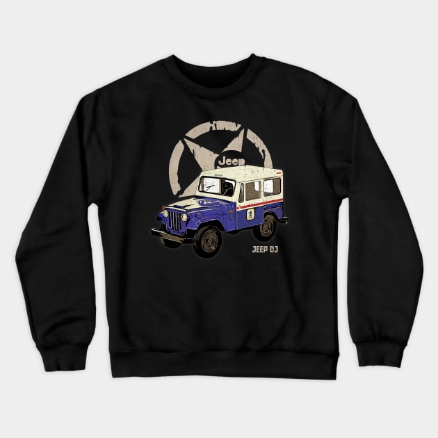 Jeep DJ JEEP White Star Crewneck Sweatshirt by ElenaBerryDesigns